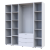 Kleiderschrank Doros Gelar Weiß 3 Türen mit 2 offenen Regalböden 192,6x49,5x203,4 (42005035)