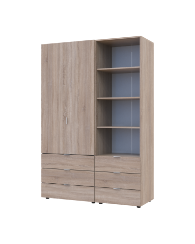 Kleiderschrank Doros Gelar Sonoma Eiche 2 Türen Säulenschrank 137,5x49,5x203,4 (42005180)