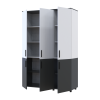 Kleiderschrank Doros Thorn Anthrazit/Weiß 3 Türen Böden 135x51,6x200 (44900516)