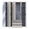 Kleiderschrank Doros Gelar Kaschmir 4 Türen mit Spiegel 194x49,5x203,4 (80737659)