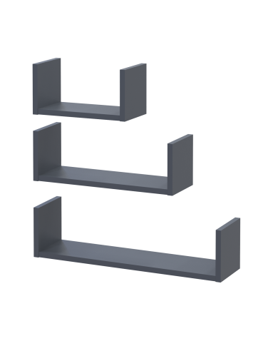Regal-Set Doros Feel Graphitgrau 3-teilig 30/45/60x15x15 (41516078)