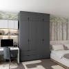 Kleiderschrank Doros Lukas mit Drehtüren Graphitgrau 160x50x240 (80736287)