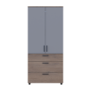 Kleiderschrank Doros Thorn Cremona Cannolo/Grau 2 Türen 3 Schubladen Kleiderstange 90x51,6x200 (44900457)