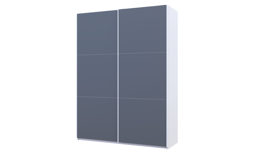 Kleiderschrank Doros G-Caiser Schiebetüren Weiß Graphitgrau 2 Türen 160x60x240 (42005087)
