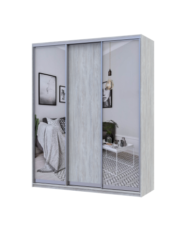 Kleiderschrank Doros City Light Natti Luc Schiebetüren mit Spiegel 180x60x225 (80736520)