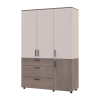 Kleiderschrank Doros Thorn Cremona Cannolo/Kaschmir 3 Türen 3 Schubladen Böden 135x51,6x200 (44900502)