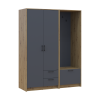 Drehtürenschrank Doros Rondi mit Kleiderstange Artisan Eiche/Graphitgrau 2 Türen 142x52x195 (42005269)
