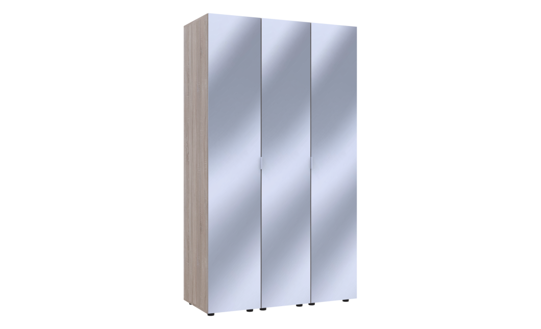 Kleiderschrank Set Doros Gelar Sonoma Eiche mit 3 Spiegeln 117x49,5x203,4 (42002168)