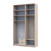 Kleiderschrank Doros Rondi mit Kleiderstange, Spiegel und hohem Oberschrank Kaschmir 2 Türen 142x52x260 (42005406)