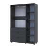Kleiderschrank Doros Thorn Anthrazit 3 Türen 3 Schubladen Kleiderstange 135x51,6x200 (44900493)