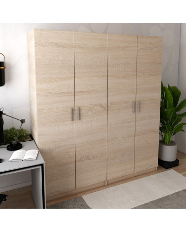 Kleiderschrank Doros Promo mit Drehtüren Sonoma Eiche 2+2 Türen 180x48x204 (42005007)