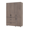 Kleiderschrank Doros Thorn Cremona Cannolo 3 Türen 3 Schubladen Böden 135x51,6x200 (44900478)