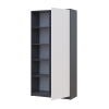 Kleiderschrank Doros Student mit Drehtüren Graphitgrau / Weiß 90x38x180 (44900273)