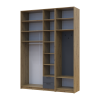 Kleiderschrank Doros Rondi mit Kleiderstange, Spiegel und hohem Oberschrank Artisan Eiche/Graphitgrau 3 Türen 181x52x260 (42005291)