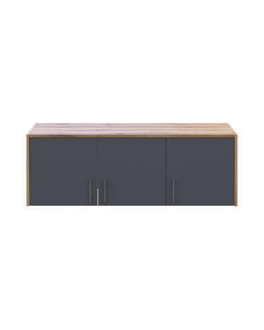 Oberschrank Doros Rondi Artisan Eiche / Graphitgrau 3 Türen 121x52x41 (80737822)