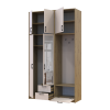 Kleiderschrank Doros Rondi mit Kleiderstange, Spiegel und hohem Oberschrank Artisan Eiche/Kaschmir 2 Türen 142x52x260 (42005278)