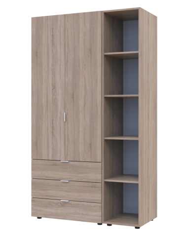 Kleiderschrank Doros Gelar Sonoma Eiche 2 Türen mit offenem Regal 115,7x49,5x203,4 (42005041)
