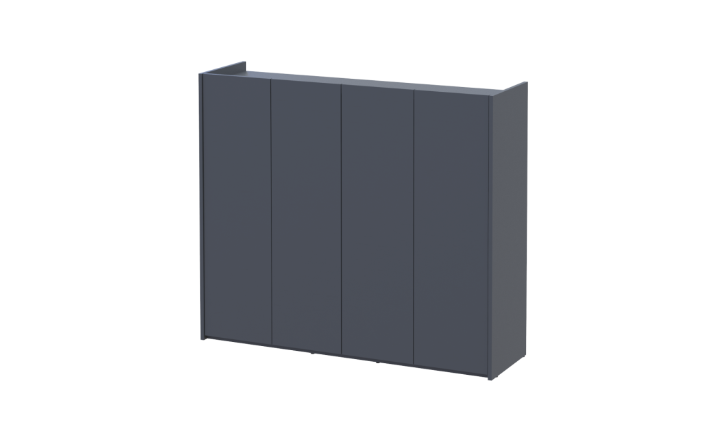 Schuhschrank Doros Kassel mit Spiegel Graphit 4 Türen 128×40×110 (42005498)