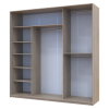 Kleiderschrank Doros City Light Schiebetüren Sonoma Eiche 3 Türen 225x60x225 (42002137)