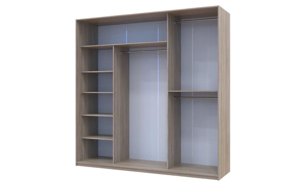 Kleiderschrank Doros City Light Schiebetüren Sonoma Eiche 3 Türen 225x60x225 (42002137)