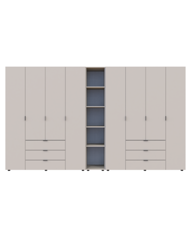 Kleiderschrank Doros Gelar Kaschmir 3+4 Türen mit offenem Regal 309,4x49,5x203,4 (80737653)