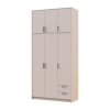 Kleiderschrank Doros Rondi mit Drehtüren mit Oberschrank Kaschmir 3 Türen 121x52x260 (80738485)