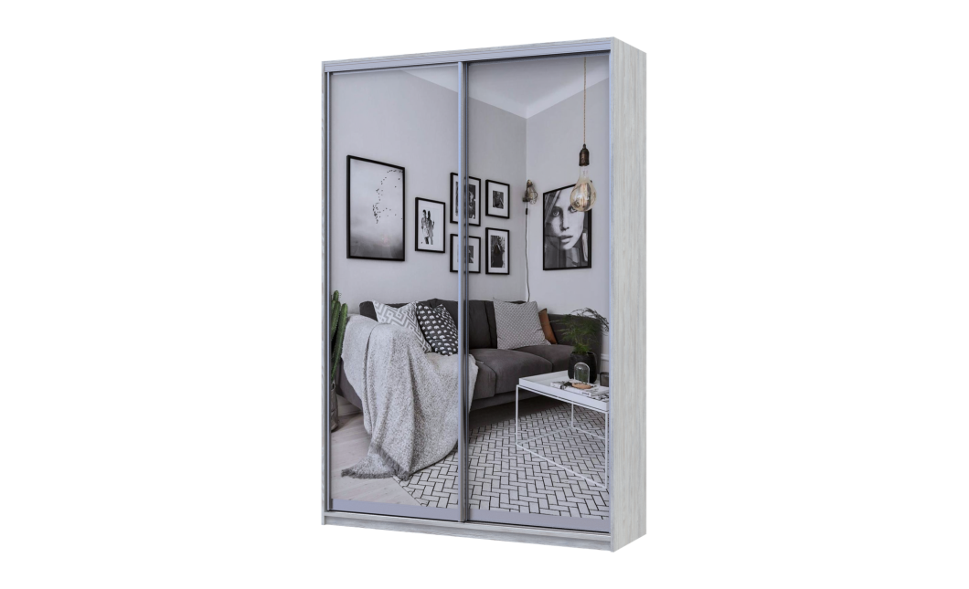 Kleiderschrank Doros City Light Natti Luc Schiebetüren mit Spiegel 120x60x225 (80736502)