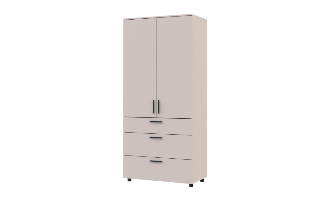 Kleiderschrank Doros Thorn Kaschmir 2 Türen 3 Schubladen Böden 90x51,6x200 (44900450)
