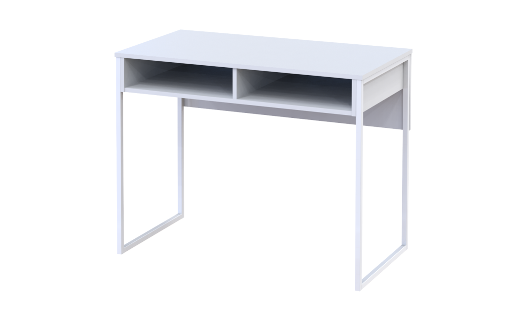 Schreibtisch Doros Bart Weiß mit Ablage 100x55x78,1 (41510124)