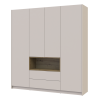 Kleiderschrank Doros Dale Kaschmir/Artisan Eiche 4 Türen 206x52x220 (80737727)