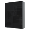 Kleiderschrank Doros G-Caiser Schiebetüren Graphitgrau mit Glas 180x60x240 (42005016)