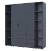 Kleiderschrank Doros Gelar Graphitgrau 3 Türen mit 2 offenen Regalböden 192,6x49,5x203,4 (42005060)