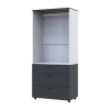 Kleiderschrank Doros Thorn Anthrazit/Weiß 2 Türen 3 Schubladen Kleiderstange 90x51,6x200 (44900469)