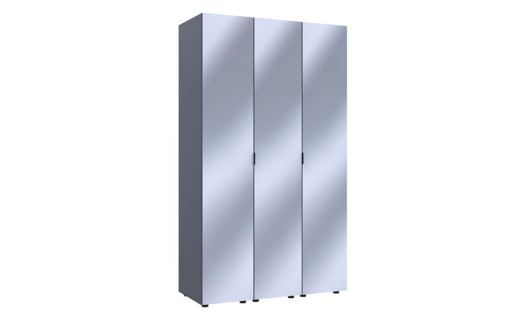 Kleiderschrank Set Doros Gelar Graphitgrau mit 3 Spiegeln 117x49,5x203,4 (42002167)