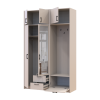 Kleiderschrank Doros Rondi mit Kleiderstange, Spiegel und Oberschrank Kaschmir 2 Türen 142x52x236 (42005403)