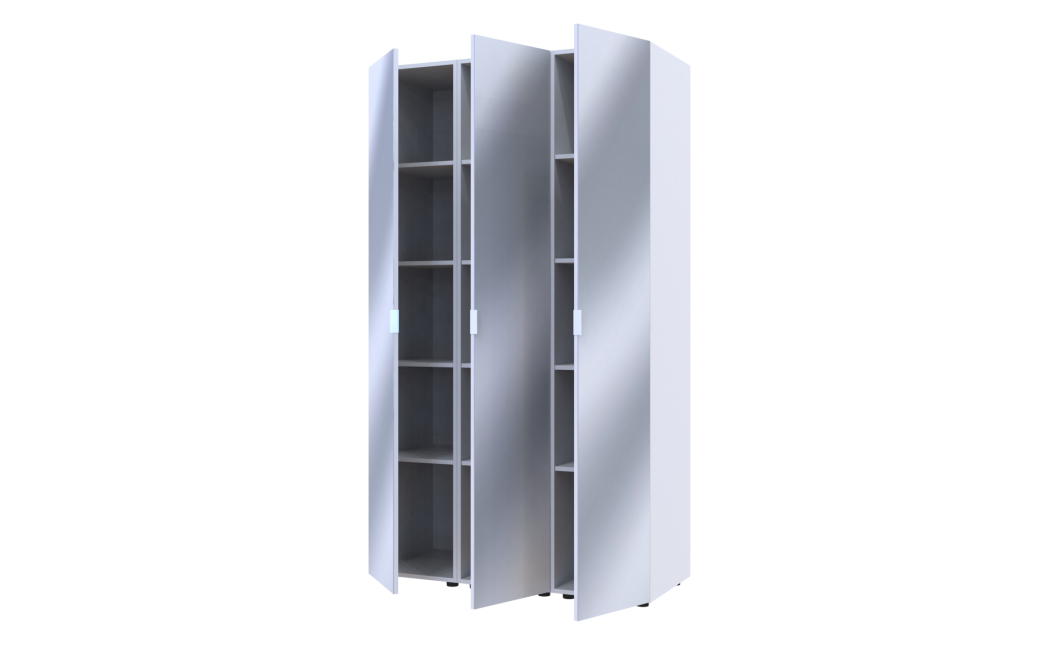 Kleiderschrank Set Doros Gelar Weiß mit 3 Spiegeln 117x49,5x203,4 (42002166)