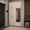 Kleiderschrank Doros Rondi mit Kleiderstange und hohem Oberschrank Kaschmir 2 Türen 142x52x260 (42005397)
