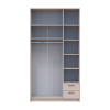 Kleiderschrank Doros Rondi mit Drehtüren mit Oberschrank Kaschmir 3 Türen 121x52x236 (80738474)