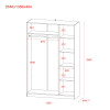 Kleiderschrank Doros Promo mit Drehtüren Grau 3 Türen 135x48x204 (80737765)
