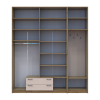 Kleiderschrank Doros Rondi mit Kleiderstange und hohem Oberschrank Artisan Eiche/Kaschmir 4 Türen 220x52x260 (42005300)