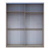Kleiderschrank Doros L-Caiser Schiebetüren Sonoma Eiche Weiß Klondike 2 Türen 180x60x213 (65789455)