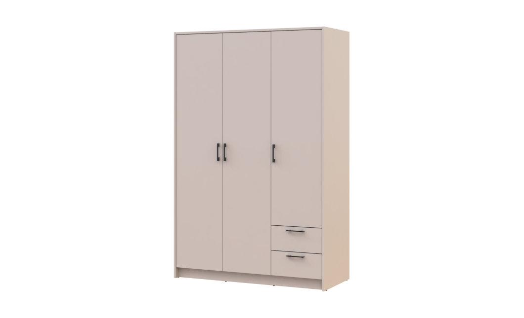 Kleiderschrank Doros Rondi mit Drehtüren Kaschmir 3 Türen 121x52x195 (80738472)