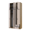 Kleiderschrank Doros Rondi mit Drehtüren mit Oberschrank Artisan Eiche / Kaschmir 3 Türen 121x52x260 (42005193)