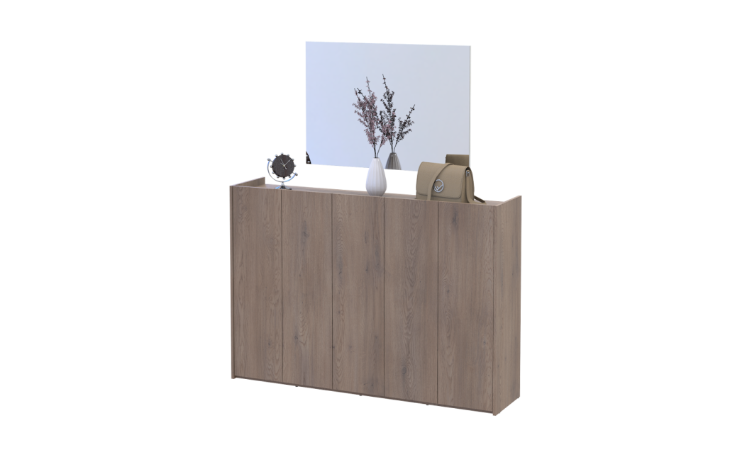 Schuhschrank Doros Kassel mit Spiegel Cremona Cannolo 5 Türen 159×40×110 (42005505)