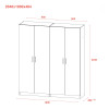Kleiderschrank-Set Doros Promo Grau mit Regalen 2+2 Türen 180x48x204 (80737771)