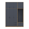 Drehtürenschrank Doros Rondi mit Kleiderstange und hohem Oberschrank Artisan Eiche/Graphitgrau 3 Türen 181x52x260 (42005289)