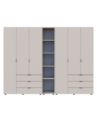 Kleiderschrank Doros Gelar Kaschmir 3+3 Türen mit offenem Regal 270,6x49,5x203,4 (80737652)