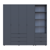 Kleiderschrank Doros Gelar Graphitgrau 4 Türen Säulenschrank 215x49,5x203,4 (42005170)