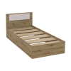 Bett Doros Rondi Einzelbett Eiche Artisan/Kaschmir 90x200 (44900529)