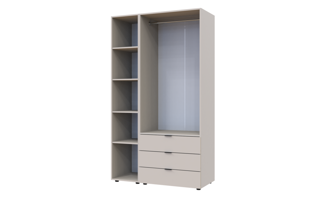 Kleiderschrank Doros Gelar Kaschmir 2 Türen mit Spiegel 116,5x49,5x203,4 (80737655)